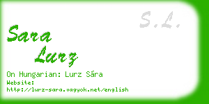 sara lurz business card